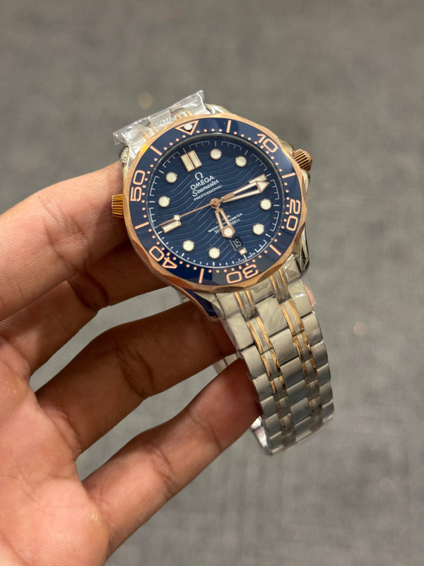 Omega Seamaster Auto | Twotone | Blue Dial | Chain Strap