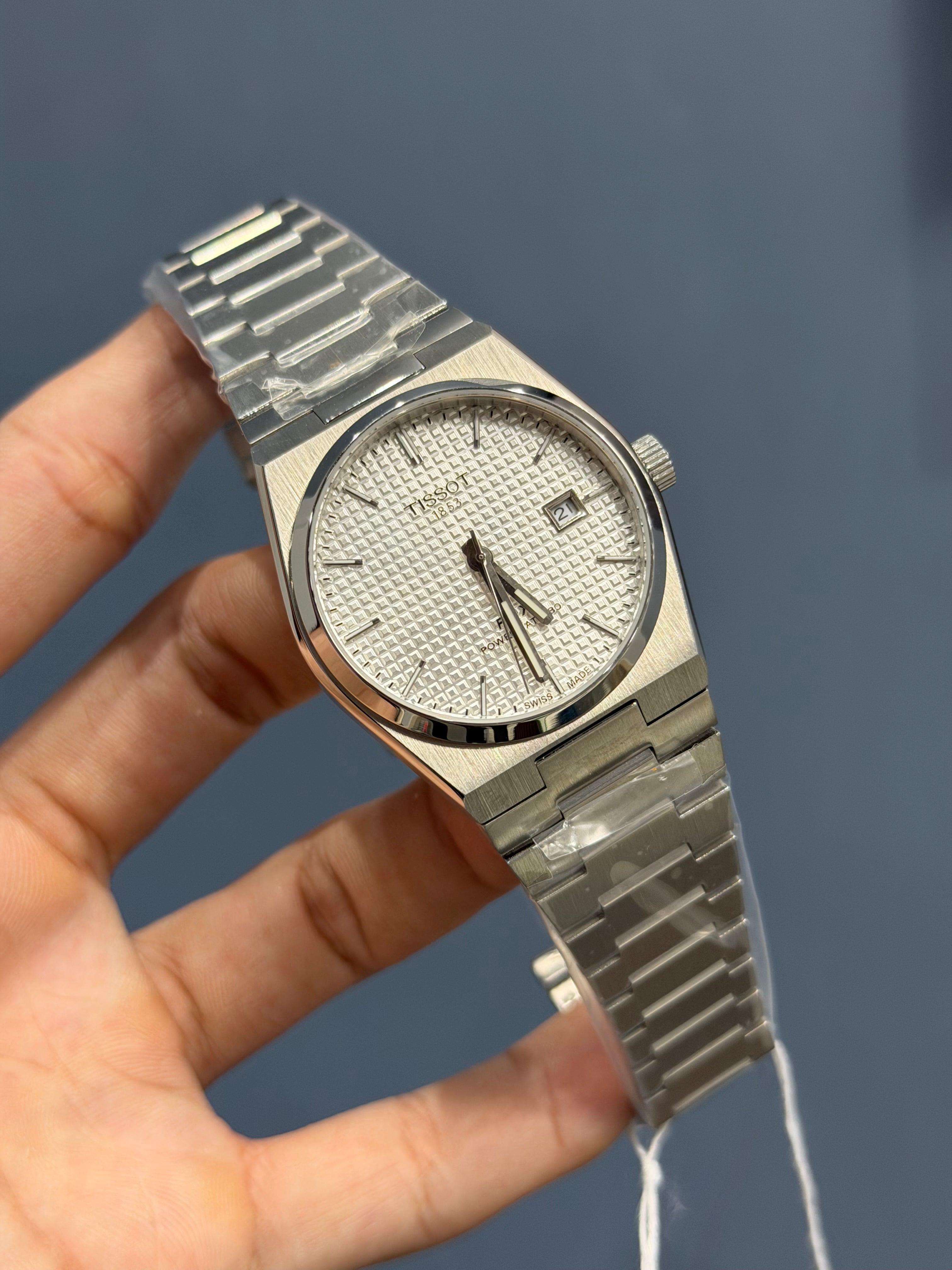 NEW COLLECTION SILVER WITH WHITE TEXTURED DIAL STAINLESS STEEL AUTOMAT ...