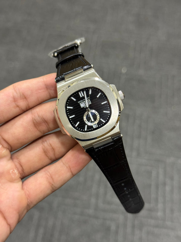 Pp Auto Silver | All Black | DD Leather Strap