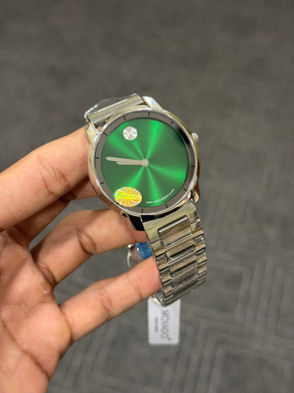 MOVADO SILVER GREEN DIAL