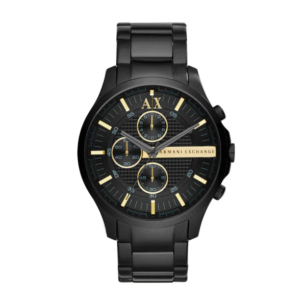 Armani Exchange Black Stainless Steel Black Dial Chronograph Quartz Watch for Gents - AX2164