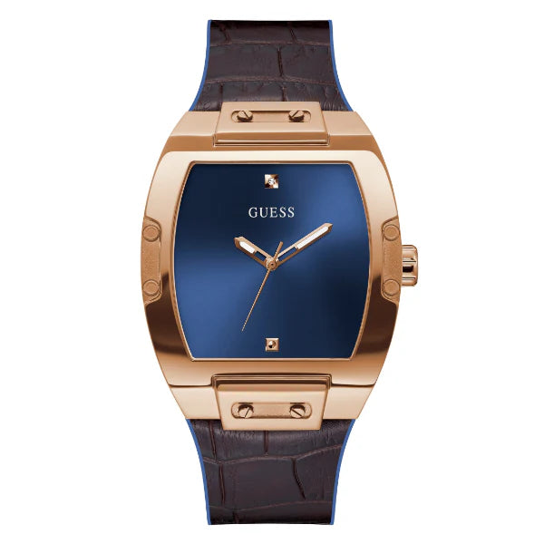 Guess Phoenix Black Silicone Strap Blue Dial Quartz Watch for Gents - GW0386G2