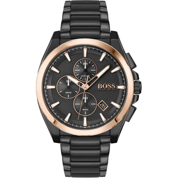 HUGO BOSS Grandmaster Black Stainless Steel Black Dial Chronograph Quartz Watch for Gents - 1513885