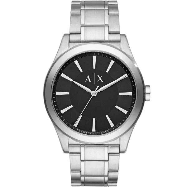 Armani Exchange Smart Silver Stainless Steel Black Dial Quartz Watch for Gents - AX2320