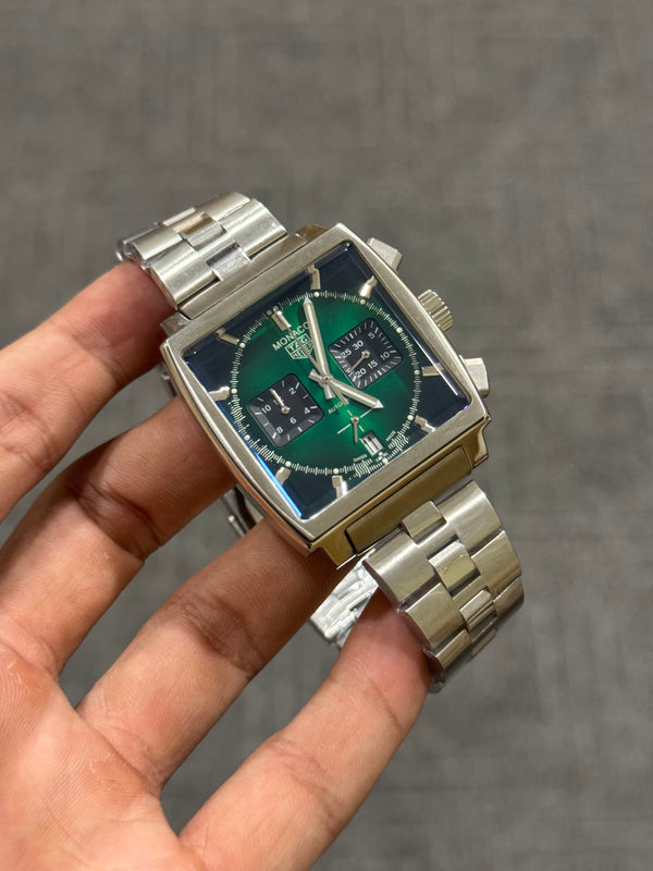 LATEST COLLECTION CHRONOGRAPH SILVER STAINLESS STEEL WITH Green DIAL