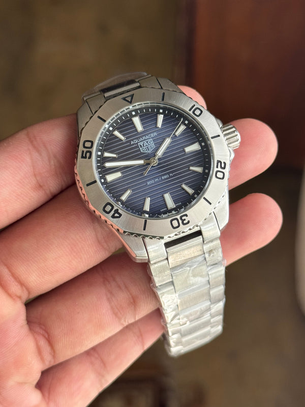 Tag Aquaracer | Silver Chain | Blue Dial