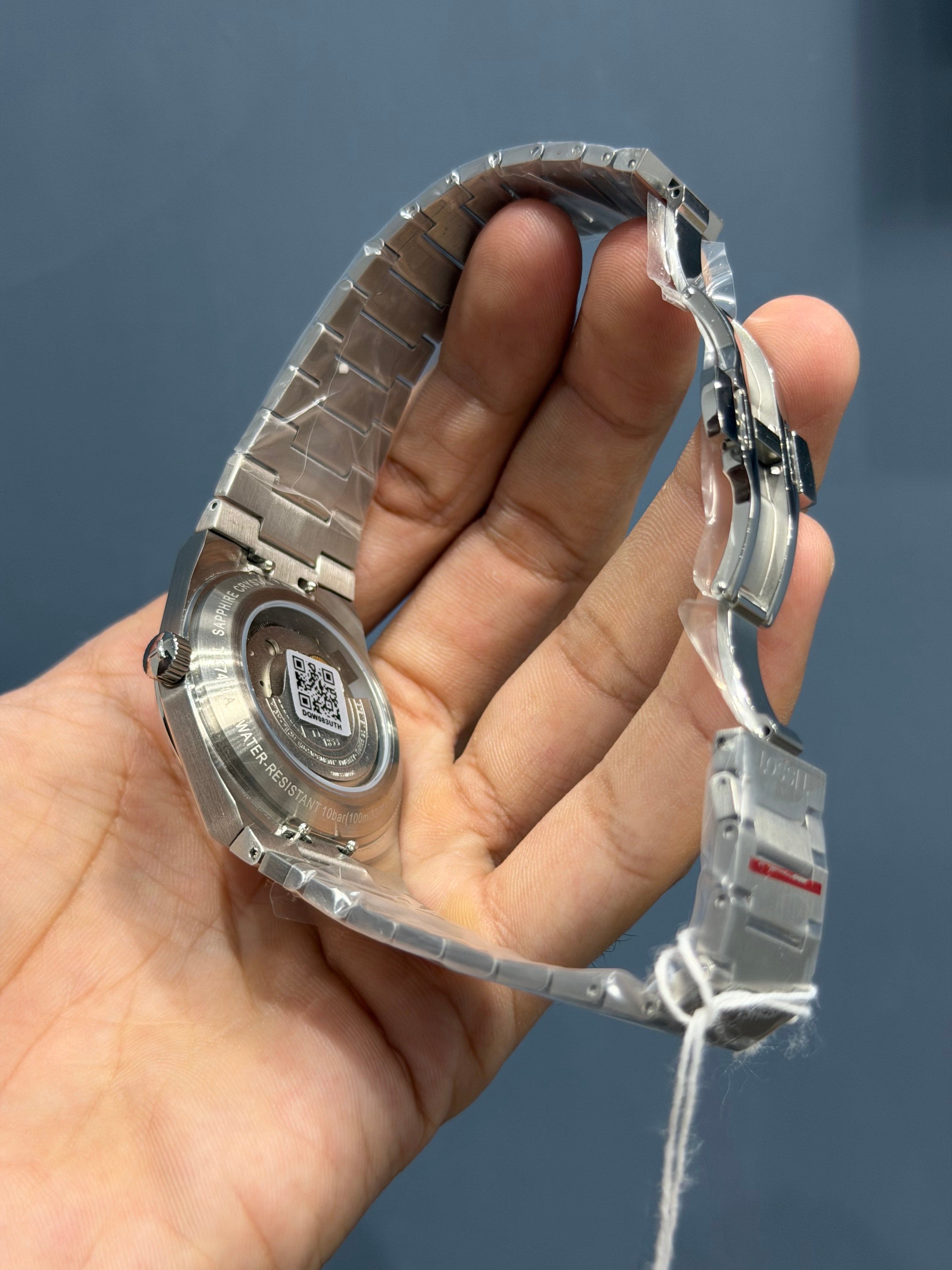 NEW COLLECTION SILVER WITH WHITE TEXTURED DIAL STAINLESS STEEL AUTOMAT ...