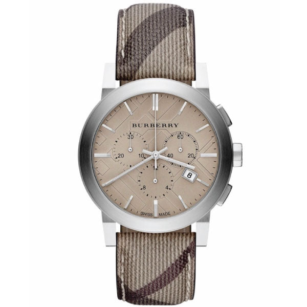 Burberry The City Multicolor Leather Strap Brown Dial Chronograph Quartz Watch for Gents - BU9358