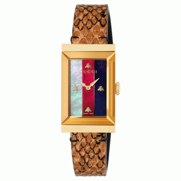Gucci Women’s Swiss Made Quartz Brown Leather Strap Multi Color Dial 2 ...