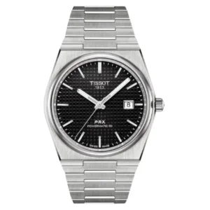 Tissot PRX Powermatic 80 Silver Stainless Steel Black Dial Automatic Watch for Men's - T137.407.11.051.00