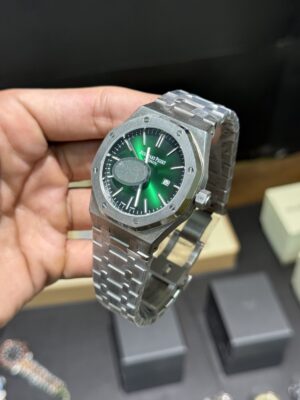 AP | Auto | Silver Chain | Green Plain Dial