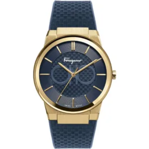 Ferragamo Contemporary Sapphire Blue Rubber Strap Blue Dial Quartz Watch For Gents - Sfhp00220