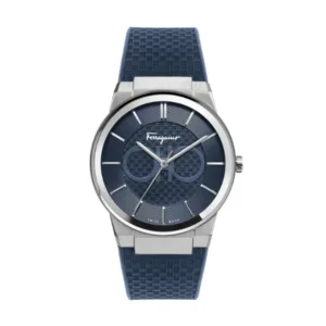 Ferragamo Contemporary Sapphire Blue Rubber Strap Blue Dial Quartz Watch For Gents - Sfhp00120