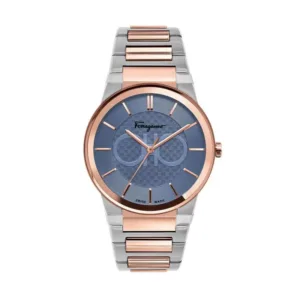 Ferragamo Contemporary Sapphire Two-Tone Stainless Steel Blue Dial Quartz Watch For Gents - Sfhp00720
