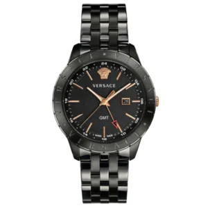 Versace Univers Black Stainless Steel Black Dial Quartz Watch for Gents - VEBK 00618