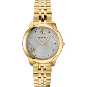 Versace Audrey Gold Stainless Steel Grey Dial Quartz Watch for Ladies - VELR00719