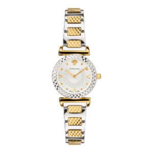Versace Mini Vanity Two-tone Stainless Steel White Dial Quartz Watch for Ladies - VEAA01520