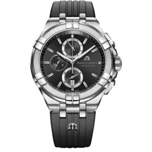 Maurice Lacroix Aikon Black Silicone Strap Black Dial Quartz Watch for Gents -AI1018-SS001-330-2