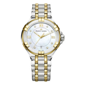 Maurice Lacroix Women’s Quartz Swiss Made Two Tone Stainless Steel White Mother Of Pearl Dial 30mm Watch A11006-PVY13-171-1