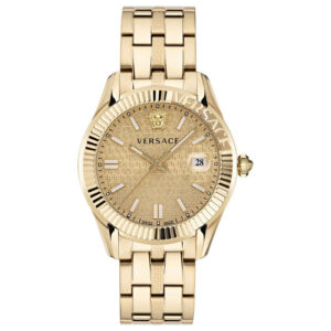 Versace Greca Time Gold Stainless Steel Gold Dial Quartz Watch for Gents - VE3K00522