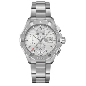 Tag Heuer Aquaracer Calibre 16 Silver Stainless Steel White Dial Automatic Watch for Gents - CAY2111BA0927