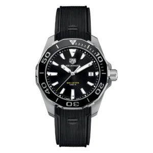 Tag Heuer Aquaracer Black Rubber Black Dial Quartz Watch for Gents - WAY111AFT6151
