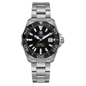 Tag Heuer Aquaracer Caliber 5 Silver Stainless Steel Black Dial Automatic Watch for Gents - WAY211ABA0928