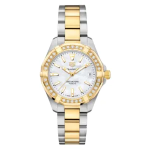 Tag Heuer Aquaracer Two-tone Stainless Steel White Mother of Pearl Dial Quartz Watch for Ladies - WBD1321.BB0320