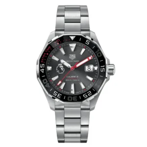 Tag Heuer Aquaracer Calibre 5 Premiere League Edition Silver Stainless Steel Black Dial Automatic Watch for Gents - WAY201D.BA0927