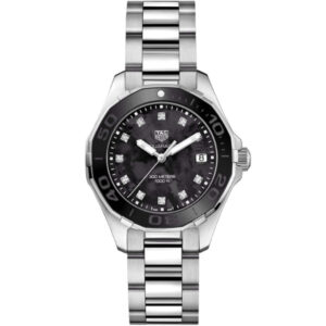 Tag Heuer Aquaracer Silver Stainless Steel Black Dial Quartz Watch for Ladies - WAY131M.BA0748