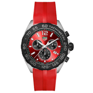 Tag Heuer Formula 1 Red Silicone Strap Red Dial Chronograph Quartz Watch for Gents - CAZ101AN.FT8055