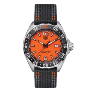 Tag Heuer Formula 1 Black Nylon Strap Orange Dial Chronograph Quartz Watch for Gents - WAZ101A.FC8305