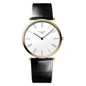 Longines La Grande Classique de Longines Black Leather Strap White Dial Quartz Watch for Ladies - L4.755.2.11.2