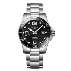 Longines HydroConquest Silver Stainless Steel Black Dial Automatic Watch for Gents - L3.781.4.56.6
