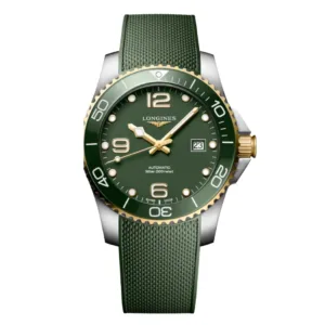 Longines HydroConquest Green Rubber Strap Green Dial Automatic Watch for Gents - L3.781.3.06.9